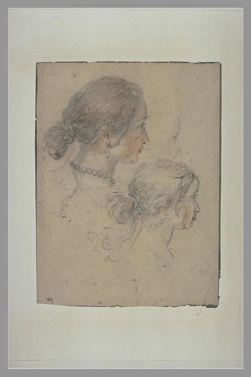 Tre teste di fanciulle di profilo a destra - Museo del Louvre, Parigi